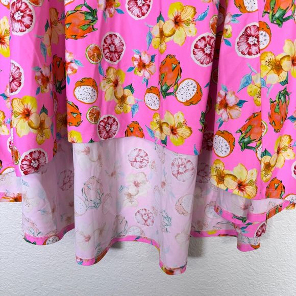 Elhoffer Essentials Skirt Women Large Katie Lynn Dragonfruit Queen Hi Low Pocket - Picture 6 of 11